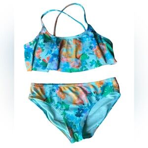 ATHLETA GIRL Lumen Floral 2 Piece Bikini Swimsuit Size Large 12 Top & Bottom